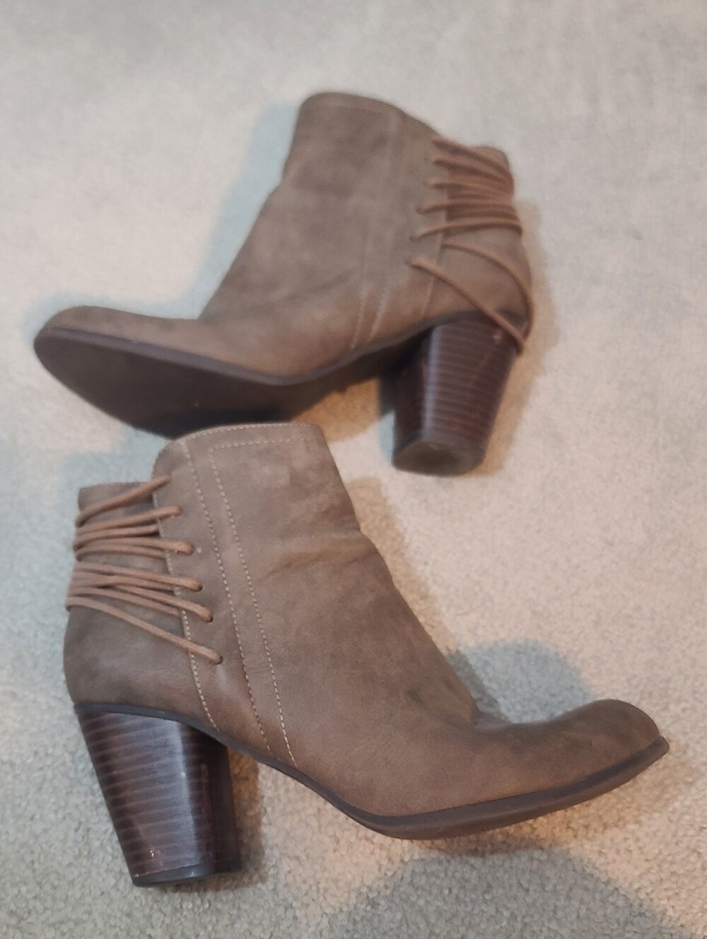 Madden Girl Delite Brown High Heel Ankle Boots Sz 8